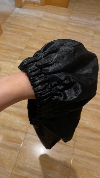 Gorro de satén negro para cabello