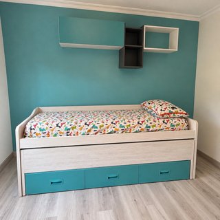 Cama Nido Juvenil 90x190 con Estanterías