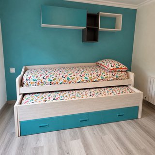 Cama Nido Juvenil 90x190 con Estanterías