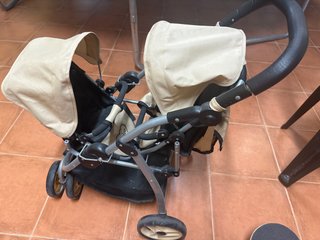 Carrito Gemelar Doble Beige Miyo
