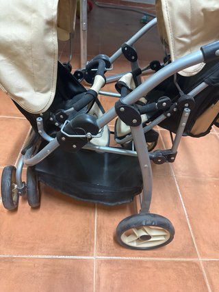 Carrito Gemelar Doble Beige Miyo