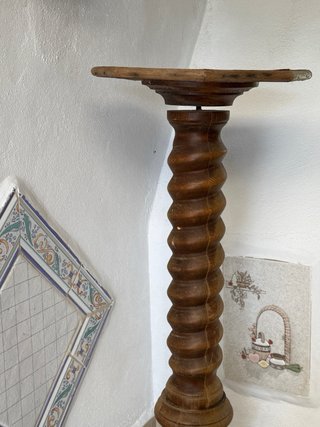Columna Pedestal de Madera Torneada