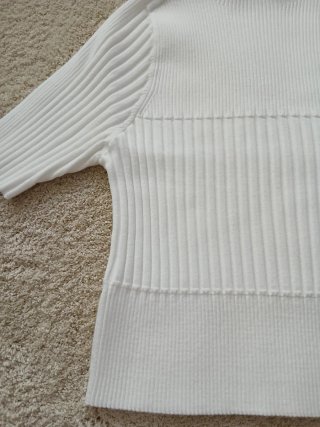 Jersey manga corta blanco de punto Zara