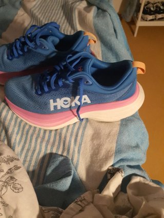 Zapatillas Hoka Azules y Rosas