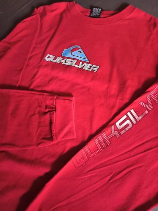 Camiseta Quiksilver Manga Larga Roja Talla L