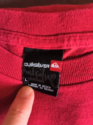 Camiseta Quiksilver Manga Larga Roja Talla L