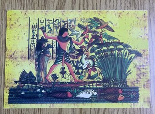 Postal de Egipto con Esfinge y Pirámides