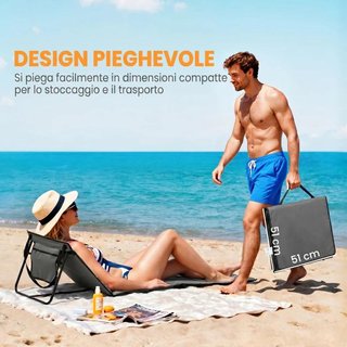 Pack 2 Esterillas Playa Plegables Reclinables Gris