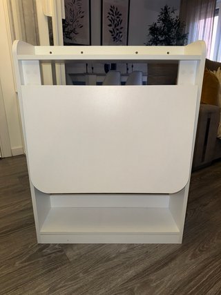 Escritorio Plegable con Estantes Blanco