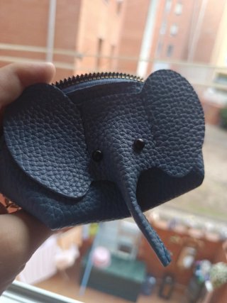 Monedero llavero elefante piel