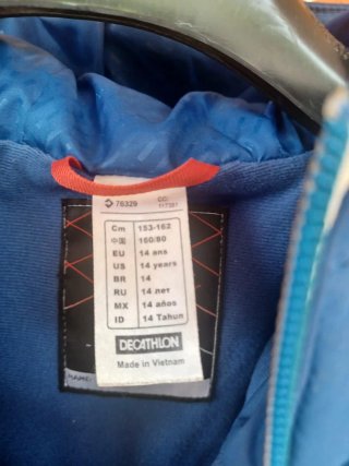 Abrigo infantil azul Decathlon TALLA 14