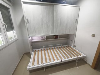 Cama abatible horizontal 90x190 con armario,