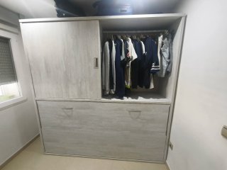 Cama abatible horizontal 90x190 con armario,