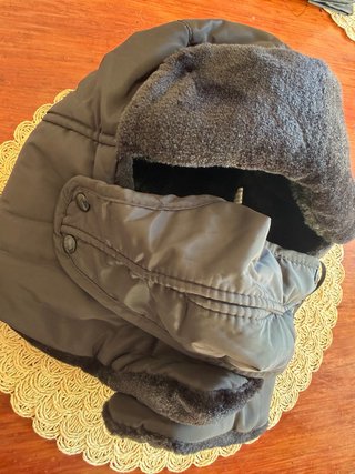 gorro aviador negro acolchado de poliester con for