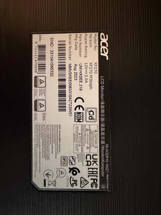 Monitor Gaming Acer Nitro XF270 180Hz