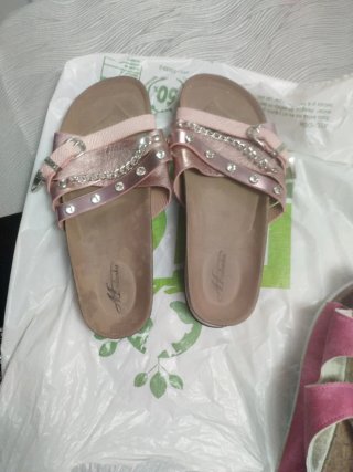 Sandalias Malanka Talla 39 Rosa y Plata