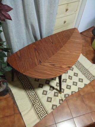 Mesita baja vintage madera y metal