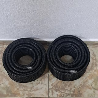 2 Rollos Tubo Corrugado 20mm Negro Revi 25 metros