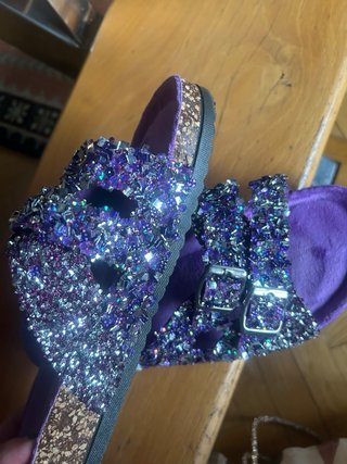 Sandalias Moradas Brillantes talla 42
