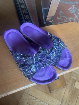 Sandalias Moradas Brillantes talla 42