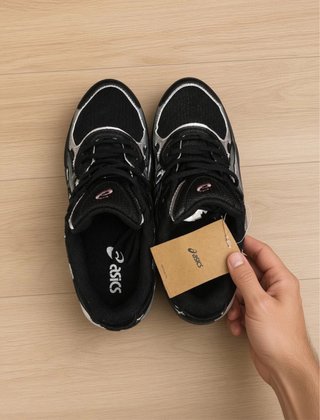 Zapatillas Asics Negras y Plateadas