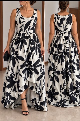 Vestido de fiesta estampado floral talla 50