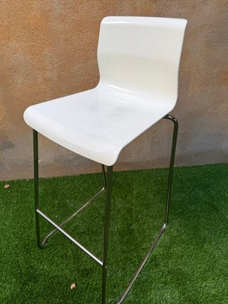 2 Taburetes Altos IKEA GLENN Blanco/Cromado