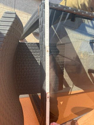 Tavolo Rattan Nero con Piano in Vetro