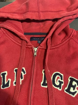 Sudadera Tommy Hilfiger Roja Cremallera