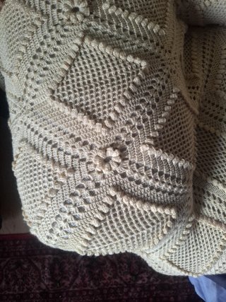 Manta tejida beige