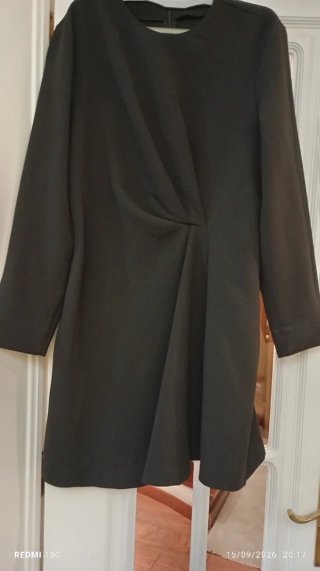 Zara Vestido Manga Comprida Preto Tamanho M