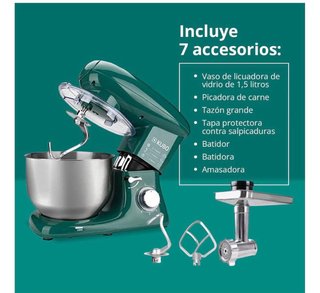Robot de Cocina Kubo Verde 7 Accesorios