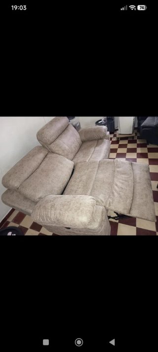Sofá Eléctrico Reclinable Beige