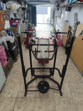 Máquina Remo+banco de musculación+2pesas de 20k