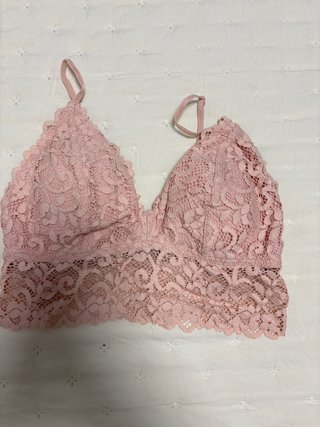 Sujetador lencero Oysho encaje rosa Talla S