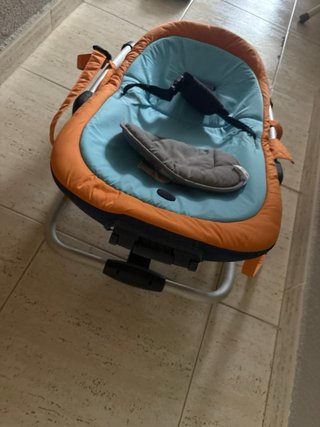 Mecedora/Hamaca bebé azul y naranja