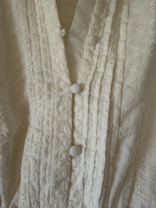Vestido blanco boho bordado ONLY talla S