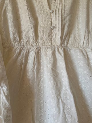 Vestido blanco boho bordado ONLY talla S
