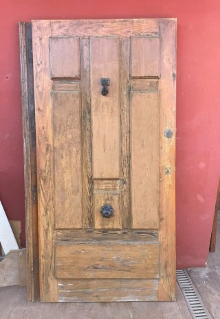 Puerta madera maciza antigua sin marco