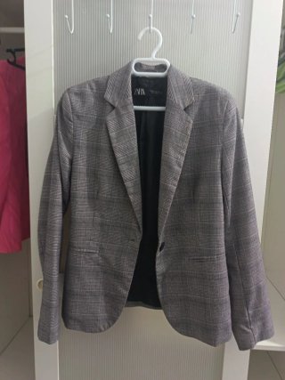 Chaqueta Zara cuadros gris