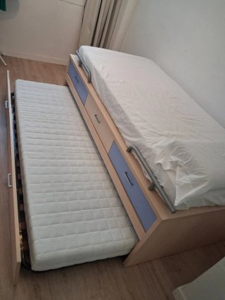 Cama nido con cajones madera y metal