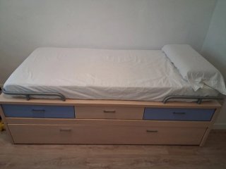 Cama nido con cajones madera y metal