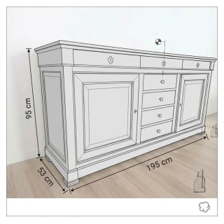 Aparador buffet madera maciza clásico