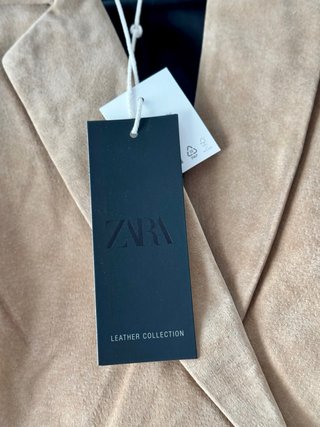 Chaqueta corta piel beige M