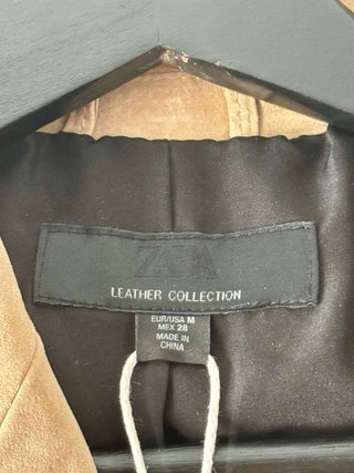 Chaqueta corta piel beige M