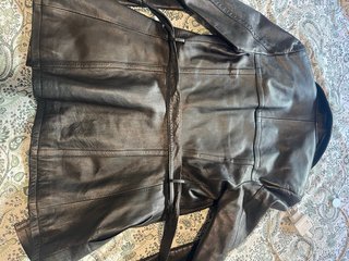Chaqueta de piel negra Talla 36 100% cordero napa