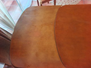 Mesa extensible madera maciza + 6 sillas