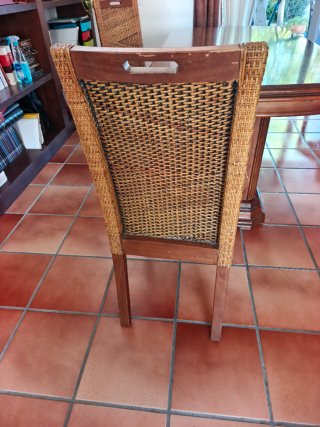 Mesa extensible madera maciza + 6 sillas