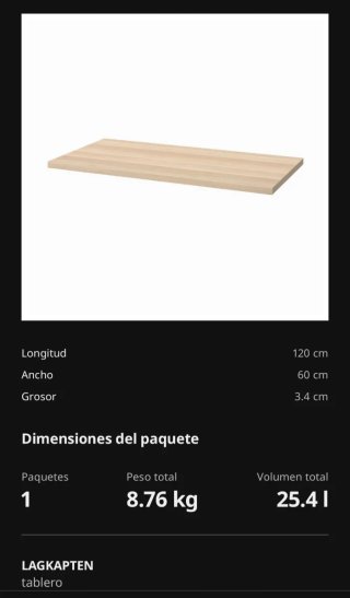 Mesa escritorio 120x60 IKEA con patas negras