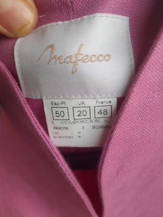 Traje de Chaqueta y Pantalón Rosa Talla 50